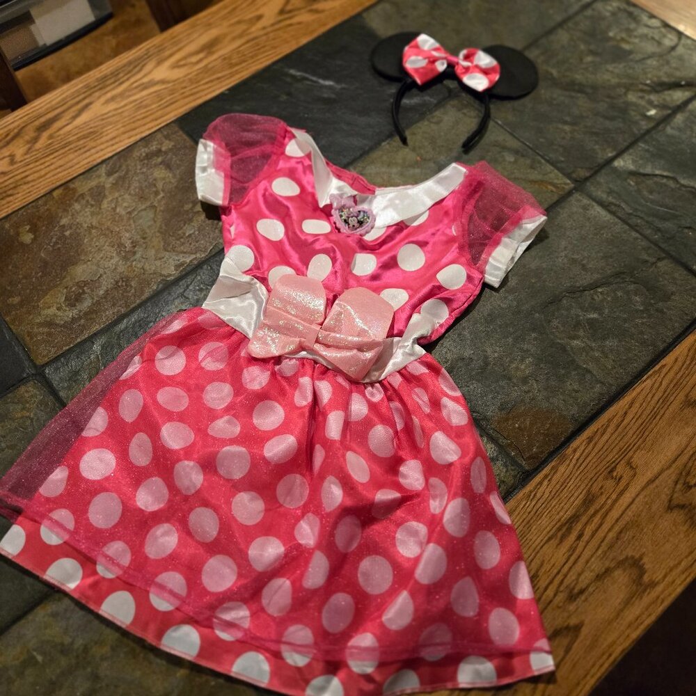 Pink Minnie Mouse Dress/Halloween Costume - Size 4-6x